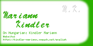 mariann kindler business card